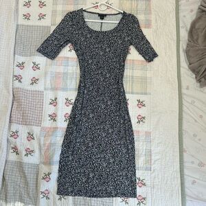 Metaphor Black and White Long Sleeve Dress